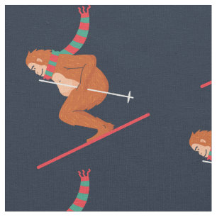weihnachten sasquatch bigfoot yeti ski  stoff