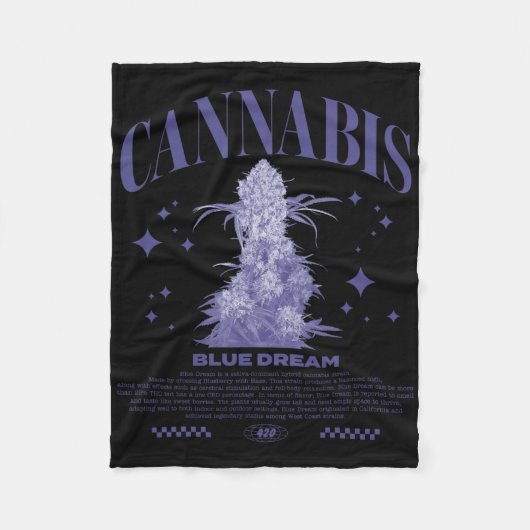 Weihnachten Sativa Hybrid Sorte Blue Dream Fleecedecke (Vorderseite)