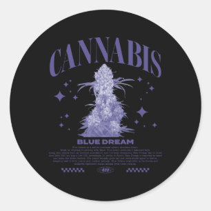 Weihnachten Sativa Hybrid Sorte Blue Dream Runder Aufkleber