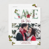 Weihnachten Save the Date Foto Postkarte (Vorne/Hinten)
