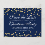 Weihnachten Save the Date Gold Glitzer Confetti Na Ankündigungspostkarte (Vorderseite)