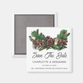 Weihnachten Save the Date Hochzeit Magnet (Vorderseite/Rückseite)