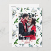 Weihnachten Save the Date Postkarte (Vorne/Hinten)