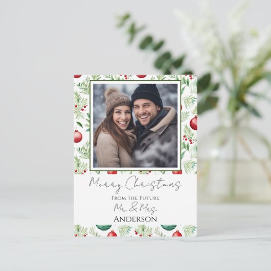 Weihnachten Save the Date Postkarte (Stehend Vorderseite)