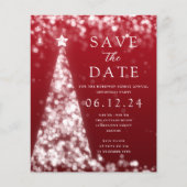 Weihnachten Save the Date Silver Tree Red Einladun (Vorderseite)