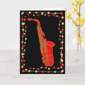 Weihnachten Saxophon Karte (Gelbe Blume)