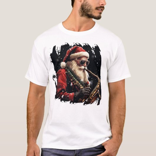 Weihnachten Saxophon Xmas Geschenkidee T-Shirt (Vorderseite)