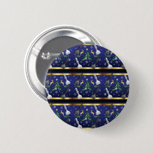 Weihnachten Schach Stücke - Schneeflocken Weihnach Button (Vorne & Hinten)