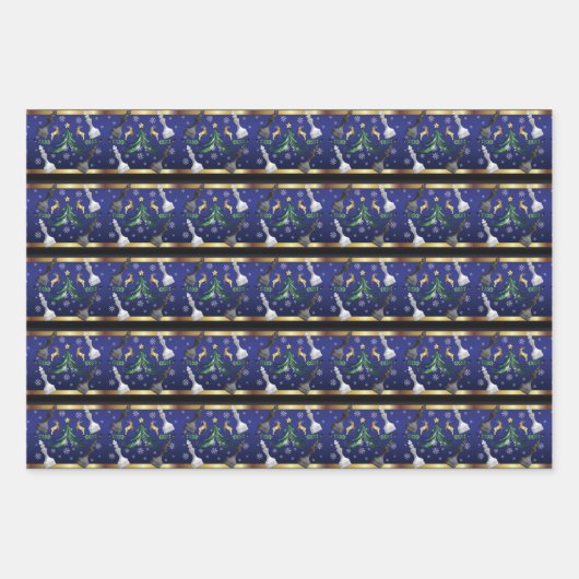 Weihnachten Schachstücke - Schneeflocken, Weihnach Geschenkpapier Set (Vorderseite 2)