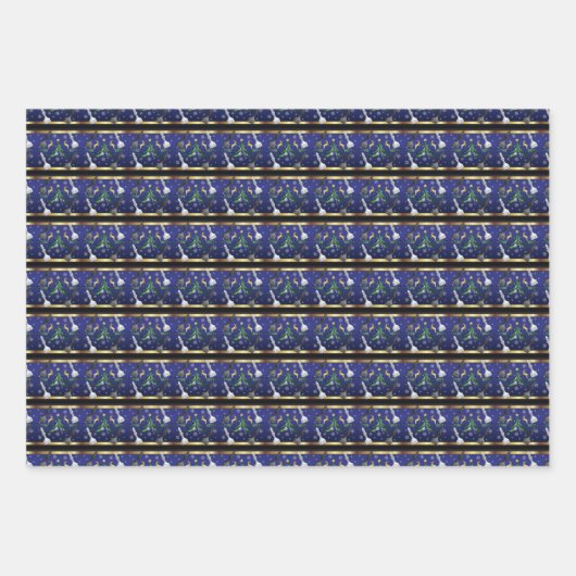 Weihnachten Schachstücke - Schneeflocken, Weihnach Geschenkpapier Set (Vorderseite)