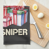 Weihnachten, Scharfschütze, Geschenk, Armee Geschirrtuch (Viertel Falte)