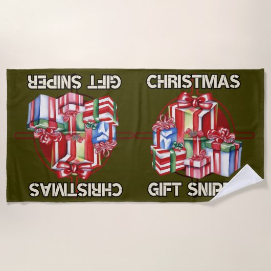 Weihnachten, Scharfschütze, Geschenk, Armee Strandtuch (Vorderseite)