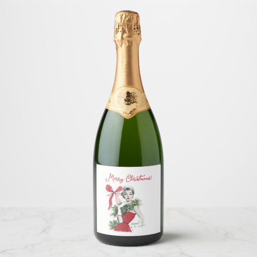 Weihnachten schaumweinetikett (Vorderseite)