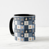 Weihnachten Scheckte Tasse mit Ornamenten (Vorderseite Links)