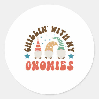 Weihnachten schenken Kindern mit meinen Gnomen Runder Aufkleber