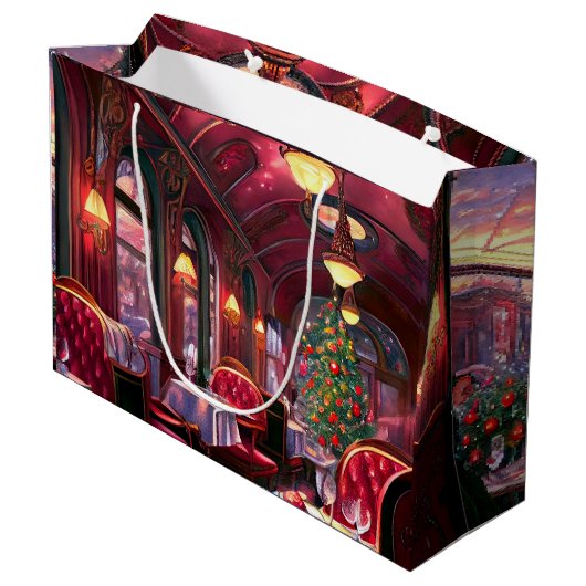 Weihnachten Schlafen Express Restaurant Große Geschenktüte (Rückseite Schrägansicht)
