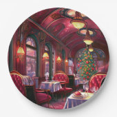 Weihnachten Schlafen Express Restaurant Pappteller (Vorderseite)
