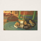 Weihnachten, Schlaftiere am Kamin (Vorderseite)