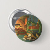 Weihnachten, Schlaftiere am Kamin Button (Vorne & Hinten)