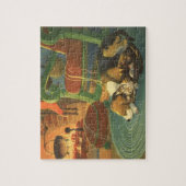 Weihnachten, Schlaftiere am Kamin Puzzle (Vertikal)