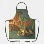 Weihnachten, Schlaftiere am Kamin Schürze (Vorderseite)