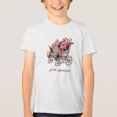 Weihnachten Schlitten mit Geschenken Urlaub Tri-Blend Shirt (Vorderseite)