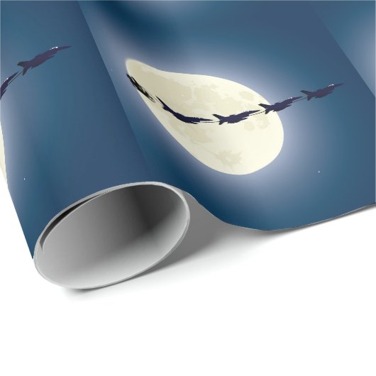 Weihnachten, Schlitten und F-16-Jets Militärweihna Geschenkpapier (Rolleneckpunkt)