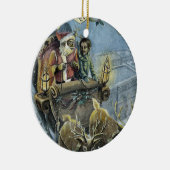 Weihnachten - Schlittenfahrt 1 Keramik Ornament (Rechts)