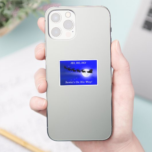 Weihnachten - Schlittenfahrt Aufkleber (Telefon)