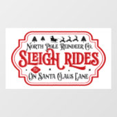 Weihnachten - Schlittenfahrten im Nordpol Fensteraufkleber (Blatt)