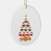 Weihnachten, Schmuck Weihnachtsbaum Rugby Ball 16 Keramik Ornament (Rechts)