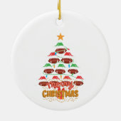 Weihnachten, Schmuck Weihnachtsbaum Rugby Ball 16 Keramik Ornament (Hinten)