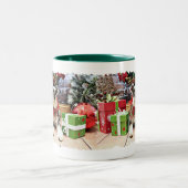 Weihnachten - Schnauzer - Petunie Zweifarbige Tasse (Mittel)