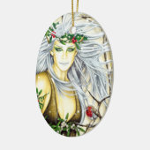 Weihnachten-Schnee-Göttin Keramik Ornament (Links)