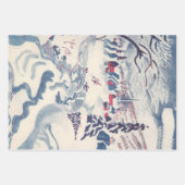 Weihnachten, Schnee mit Winterdorf Geschenkpapier Set (Vorderseite 3)