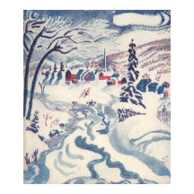 Weihnachten, Schnee mit Winterdorf