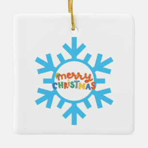 Weihnachten, Schneeflocken 14 Keramikornament