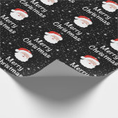 Weihnachten & Schneeflocken auf schwarzem Hintergr Geschenkpapier (Ecke)