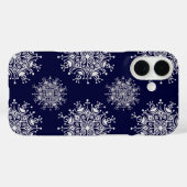 Weihnachten Schneeflocken Blau Blizzard Muster Case-Mate iPhone Hülle (Rückseite (Horizontal))