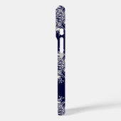 Weihnachten Schneeflocken Blau Blizzard Muster Case-Mate iPhone Hülle (Rückseite / Links)