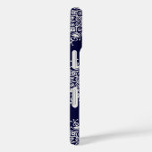 Weihnachten Schneeflocken Blau Blizzard Muster Case-Mate iPhone Hülle (Rückseite / Rechts)