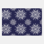 Weihnachten Schneeflocken Blizzard Muster Geschenkpapier Set (Vorderseite 3)