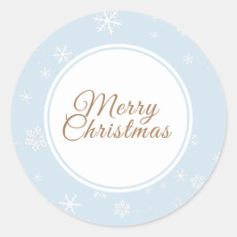 Weihnachten Schneeflocken Frohe Weihnachten Blauer Runder Aufkleber
