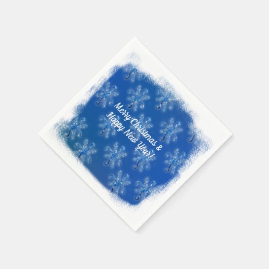 Weihnachten, Schneeflocken im Neujahr Serviette (Ecke)