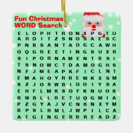 Weihnachten Schneeflocken Mini 15 Word Puzzle Keramikornament