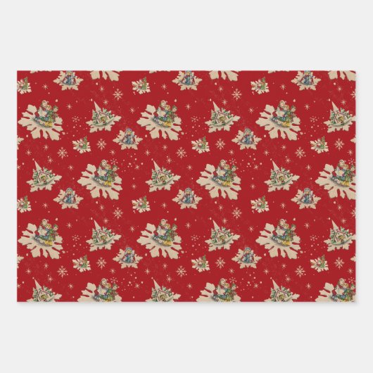 Weihnachten Schneeflocken Nostalgie 2 Geschenkpapier Set (Vorderseite 3)