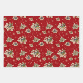 Weihnachten Schneeflocken Nostalgie 2 Geschenkpapier Set (Vorderseite)