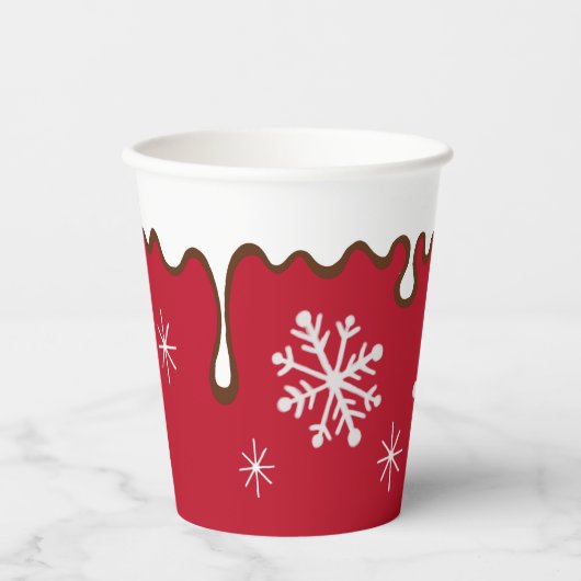 Weihnachten Schneeflocken Party trinken Kaffee Cup Pappbecher (Vorderseite)