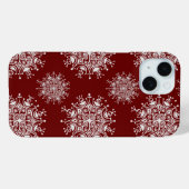 Weihnachten Schneeflocken Rotes Blizzard Muster Case-Mate iPhone Hülle (Rückseite (Horizontal))