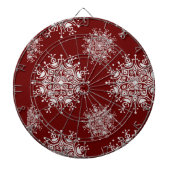 Weihnachten Schneeflocken Rotes Blizzard Muster Dartscheibe (vorne)